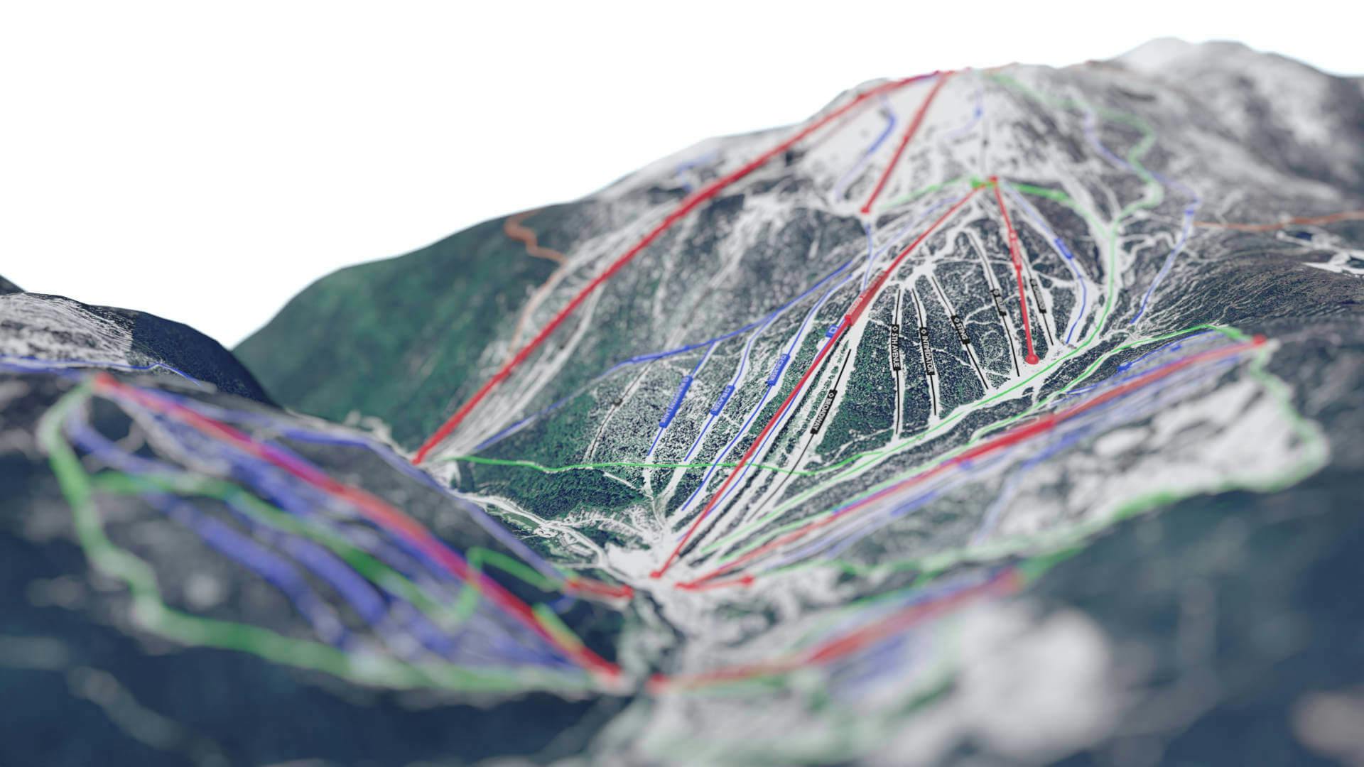 Sun Peaks 3D Ski Map